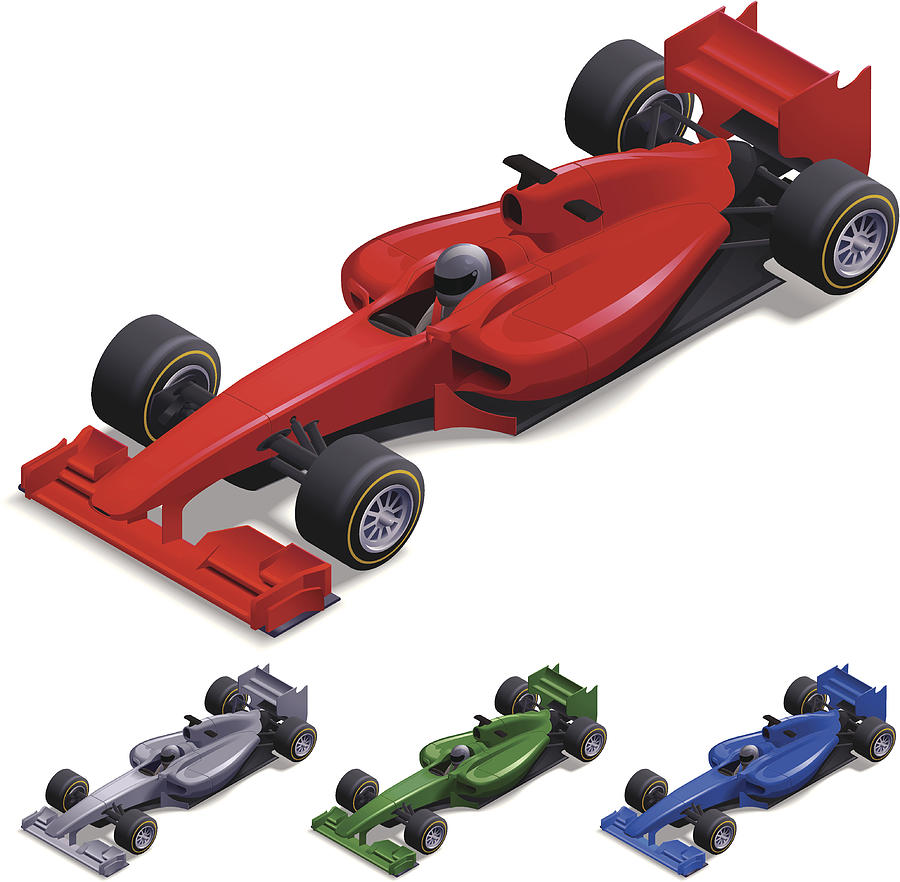 Isometric Racing Car Drawing by youngID