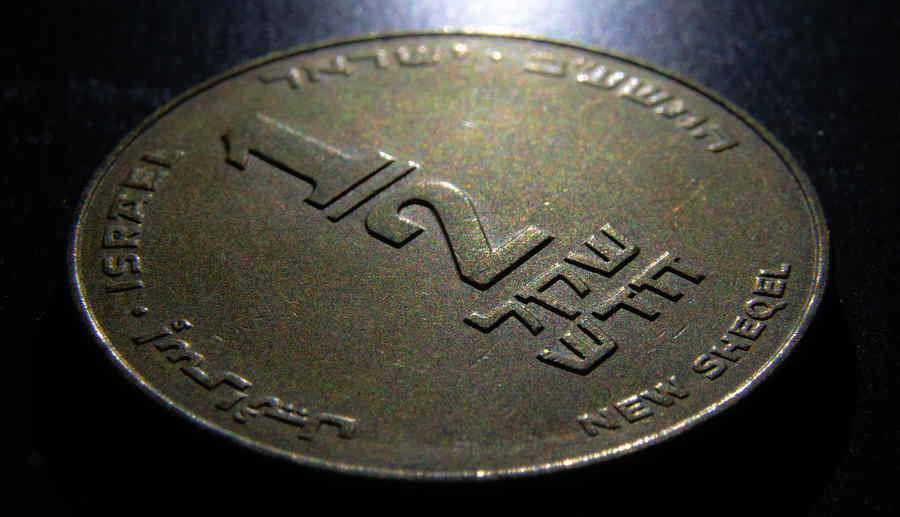 Israel half new shekel coin Photograph by Manuel Augusto Moreno