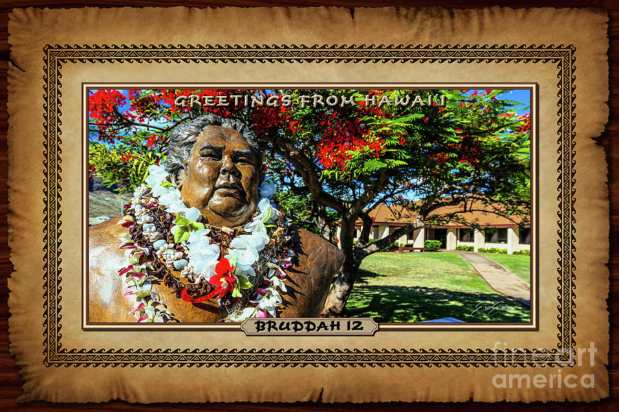 Israel Kamakawiwoole - Bruddah IZ Memorial Hawaiian Style Postcard Photograph by Aloha Art