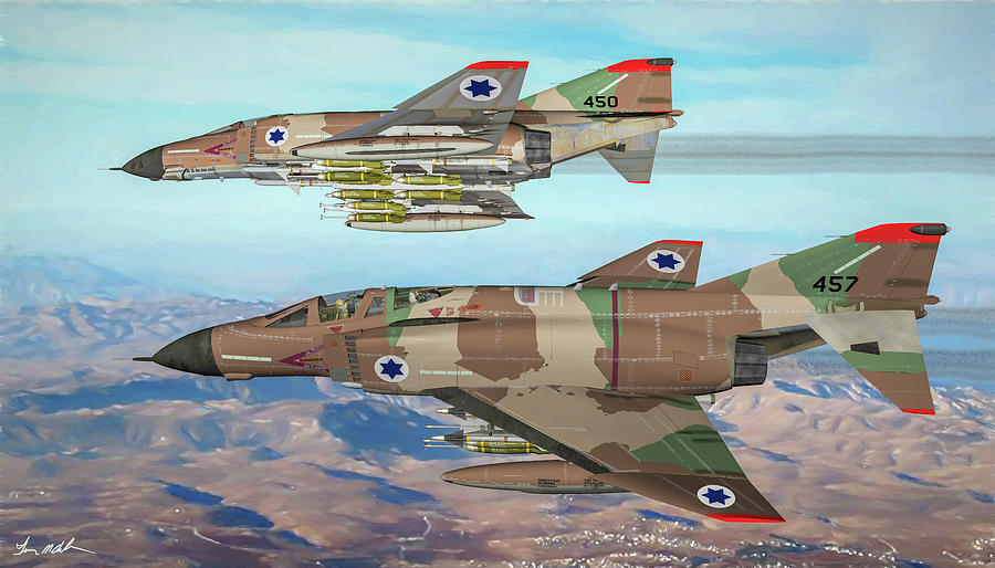 Israeli AF Phantoms - Art Digital Art by Tommy Anderson