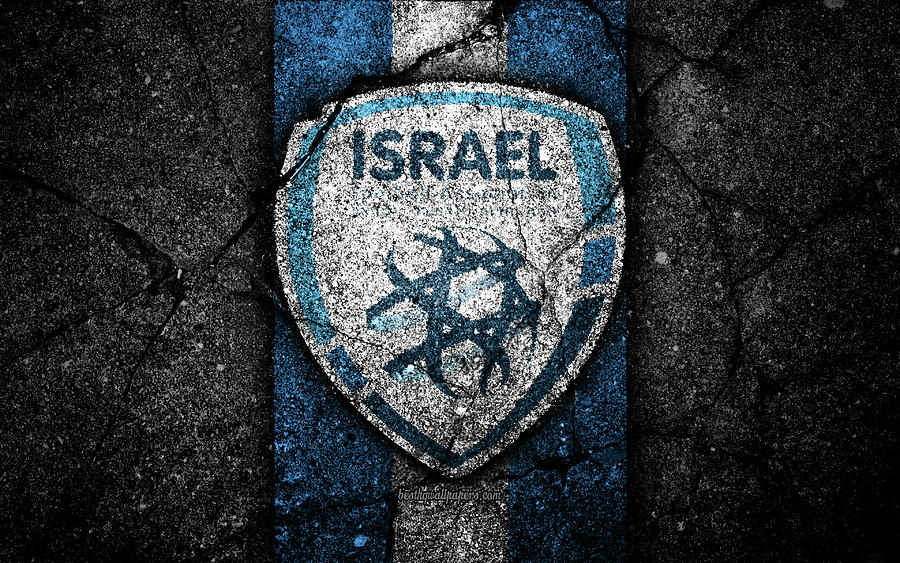 Israeli Football Team 4k Emblem Uefa Europe Football Asphalt Texture