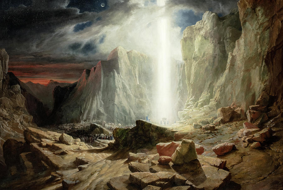 William West Painting - Israelites passing through the Wilderness, preceded by the Pillar of Light by William West