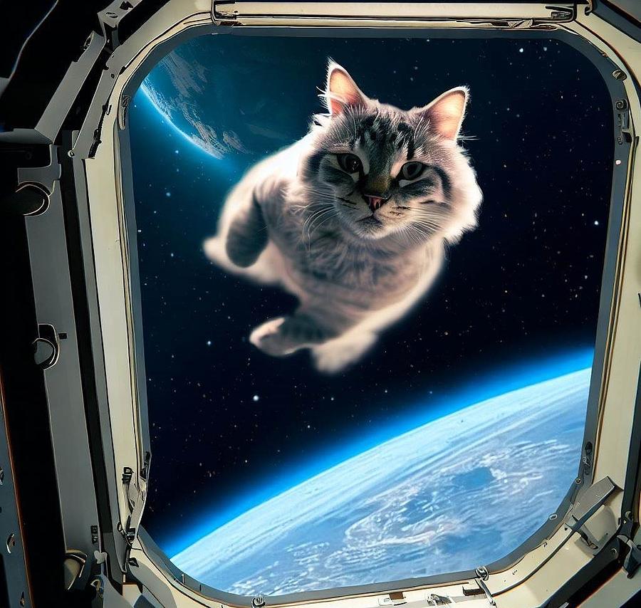 ISS Journey Digital Art by Cats In Places
