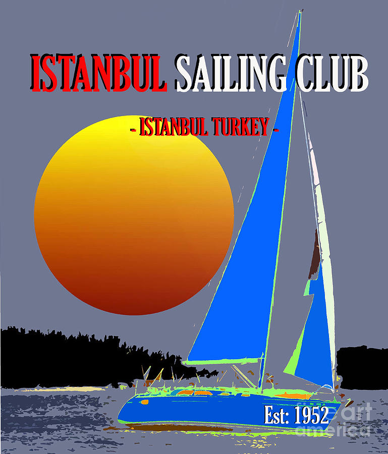 Istanbul Sailing Club 1952 Mixed Media by David Lee Thompson