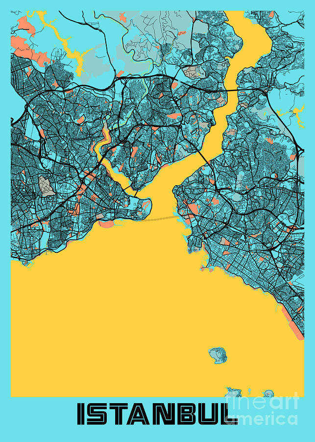 Istanbul - Turkey Gloria City Map Digital Art by Tien Stencil | Fine ...