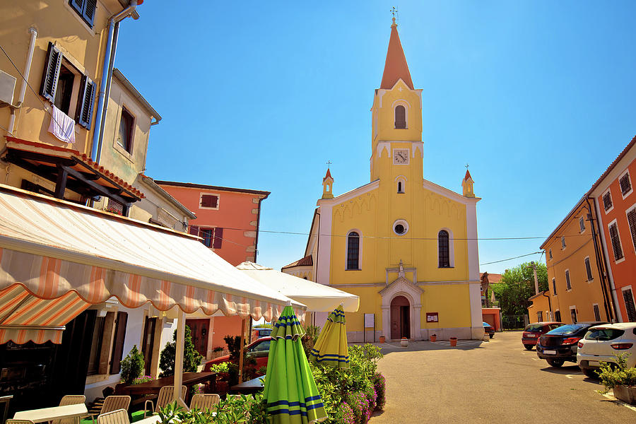 Istria. Town of Brtonigla church and square street view Photograph by Brch Photography