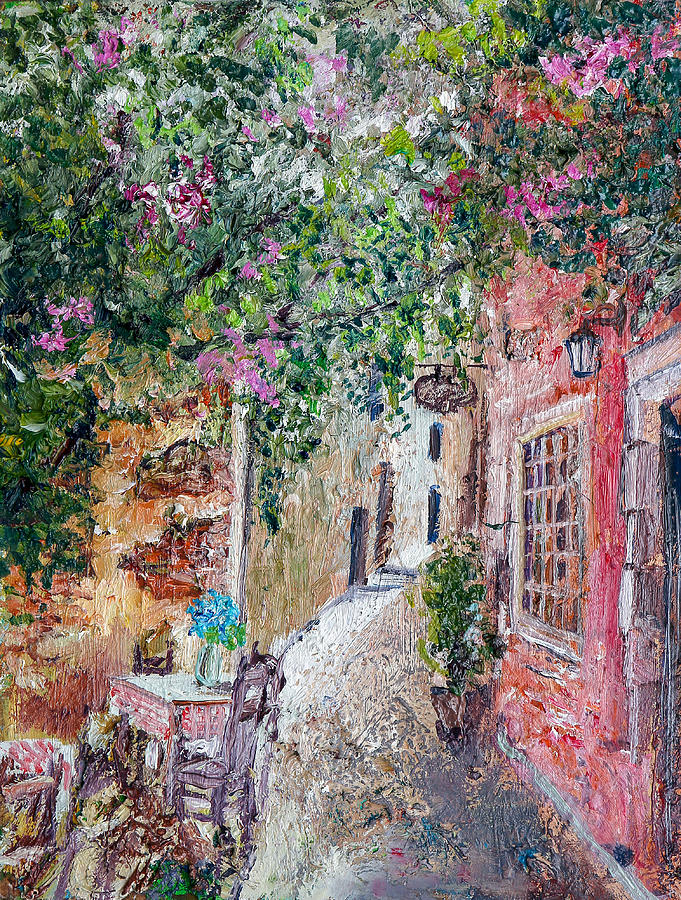 Itailan street cafe Painting by Natalia Stahl | Fine Art America