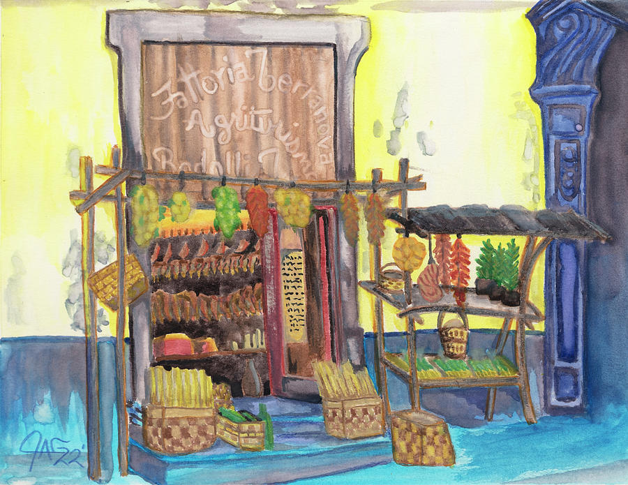 Italian Agritourism Market Painting by The GYPSY