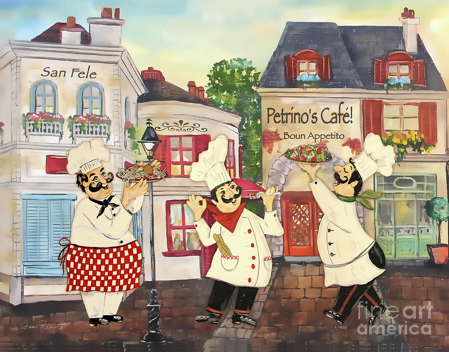 Italian Chefs 112820 Painting by Jean Plout