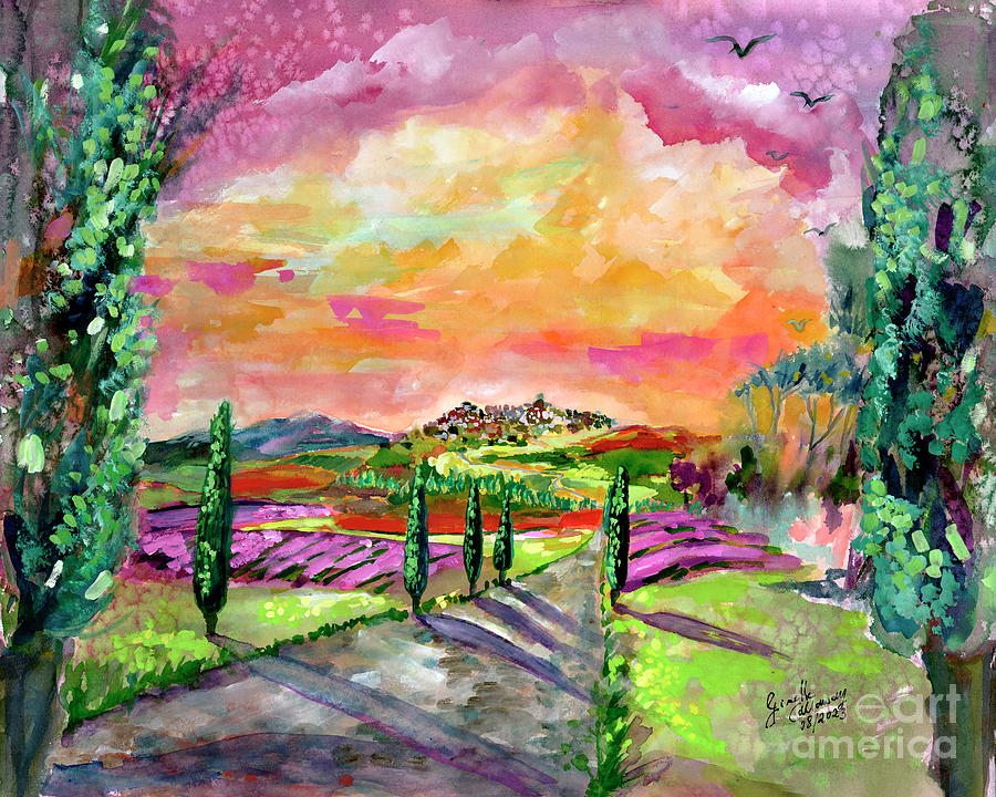 Impressionism Painting - Italian Countryside Umbria Villages by Ginette Callaway