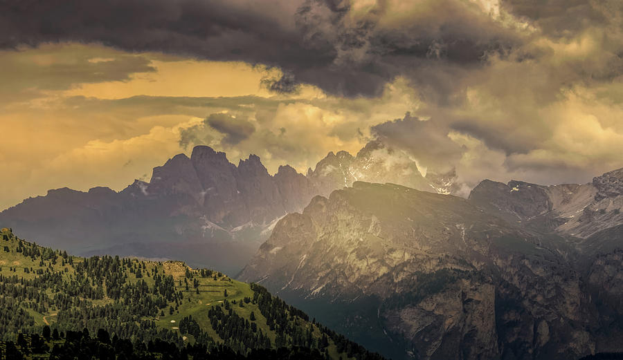 Italian Dolomites Sunset Mountain Layers Photograph by Norma Brandsberg ...