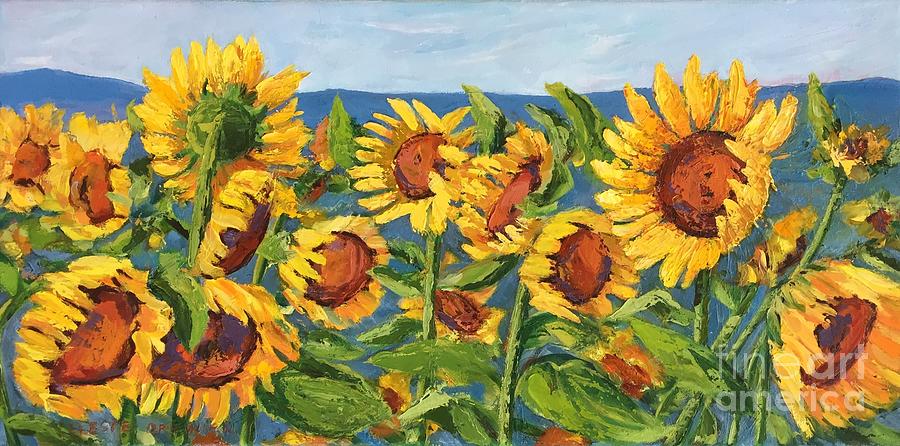 Italian Field of Sunflower Painting by Celeste Drewien