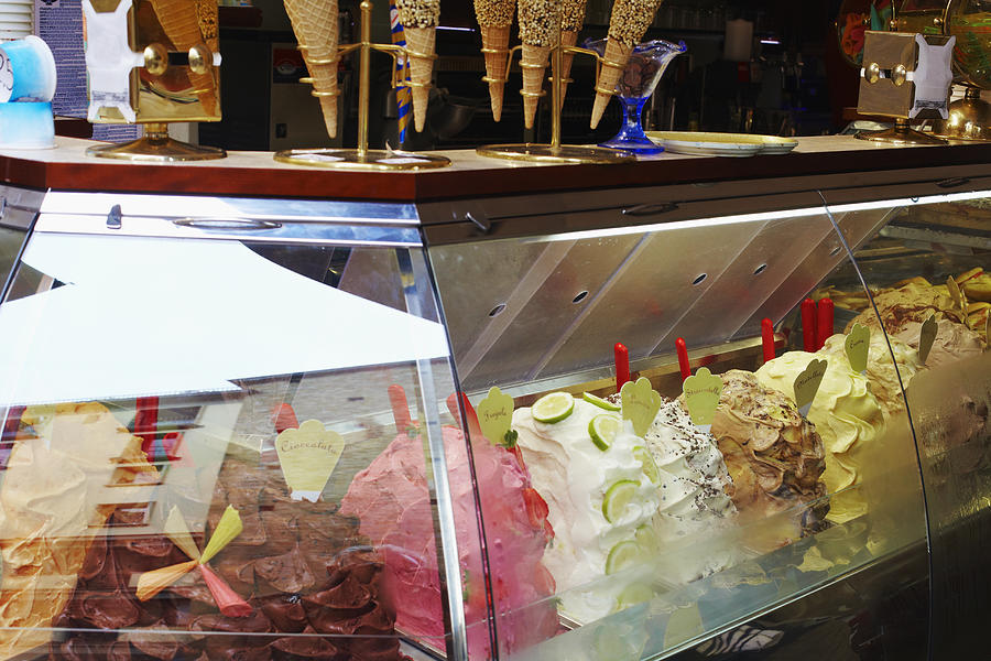 Italian gelato in display case Photograph by Rolf Bruderer
