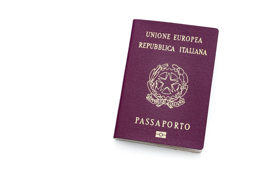 Italian passport isolated on white background Photograph by Fcafotodigital