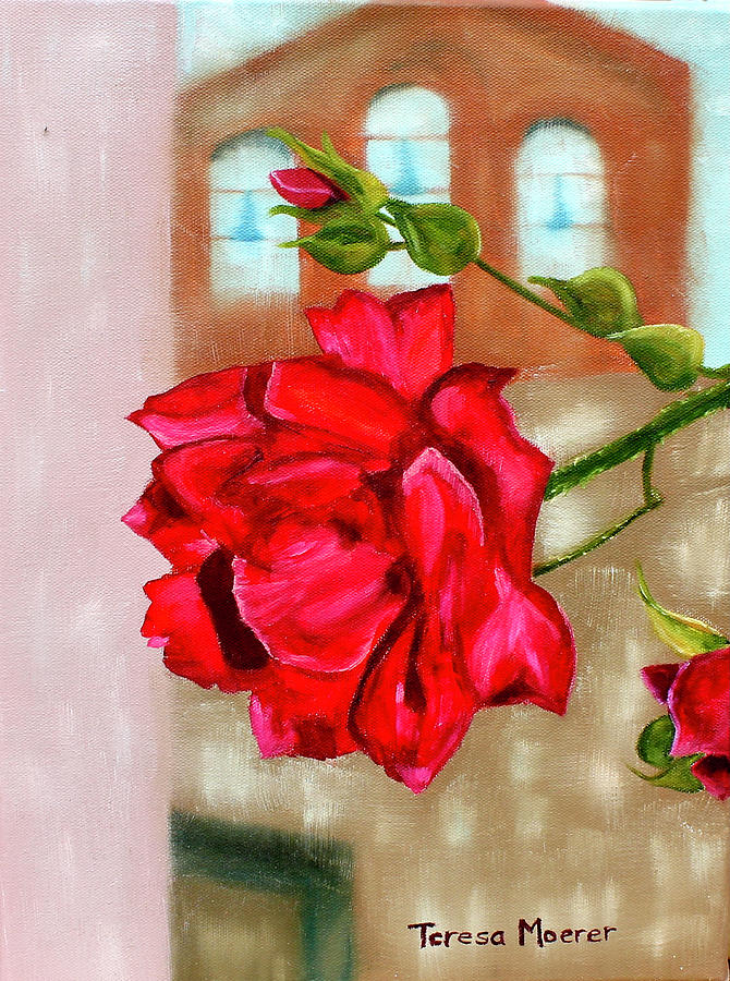 Italian Rose Painting by Teresa Moerer