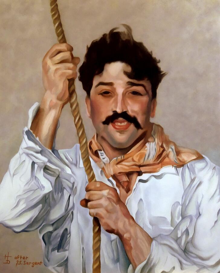 Rope Painting - Italian Sailor by Harley Davis