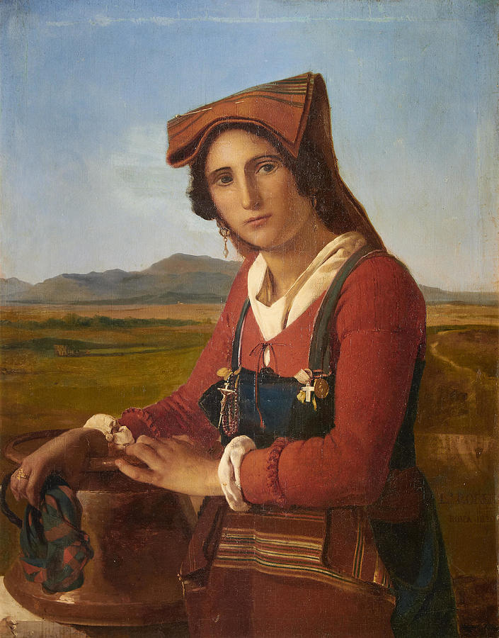 Italian School early 19th Century Portrait of an Italian peasant girl ...