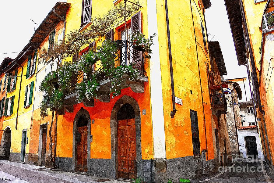Italian Streets in Yellow in Iseo Italy Photograph by Ramona Matei