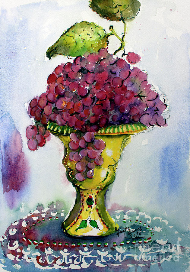 Italian Table Grapes Still Life Painting by Ginette Callaway