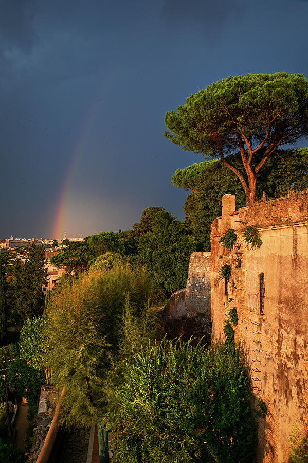 Italian Vacations - Rome Historic Center - Rainbow Photograph by Jenny Rainbow