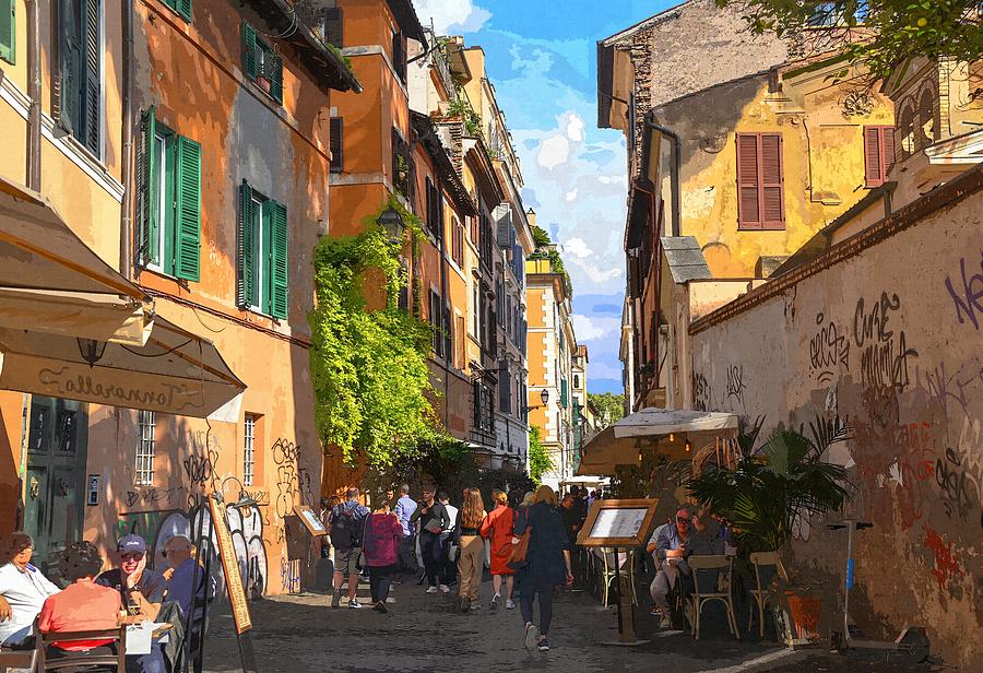 Architecture Photograph - Italian Vacations - Trastevere Streets 11 by Jenny Rainbow
