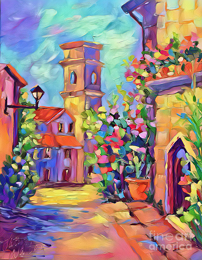 Italian Village Painting by Patsy Walton