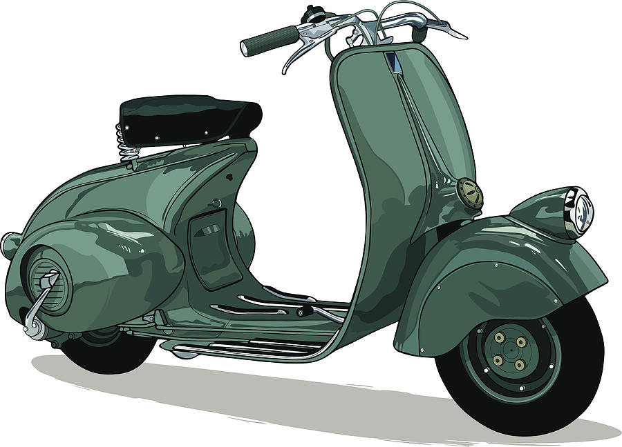 Italian vintage scooter Drawing by Duescreatius1
