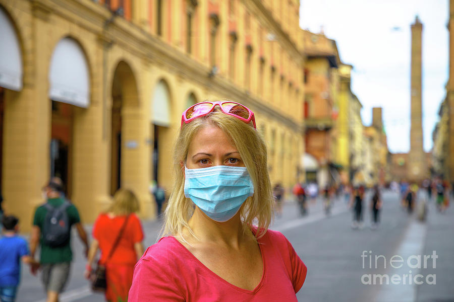 Italian woman with surgical mask Photograph by Benny Marty