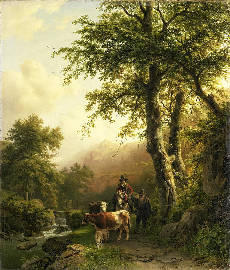Italianate landscape Painting by Barend Cornelis Koekkoek