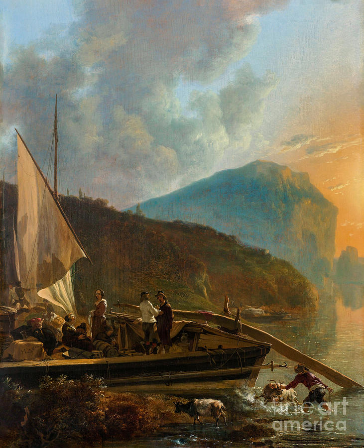 Italianate River Landscape Painting