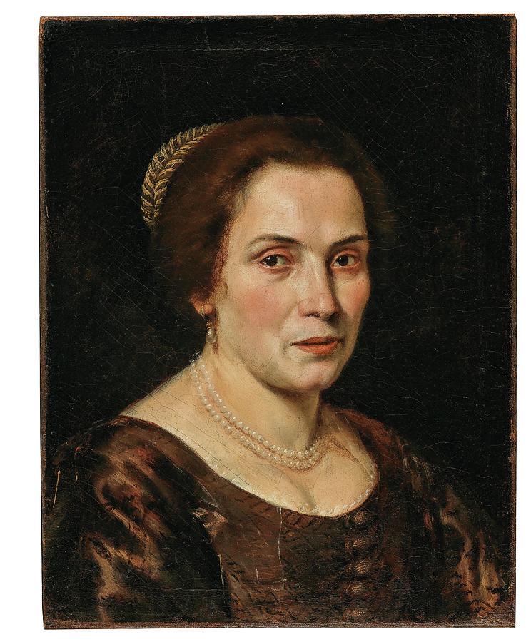 Italo Flemish School Portrait of a lady bustlength Digital Art by Celestial Images