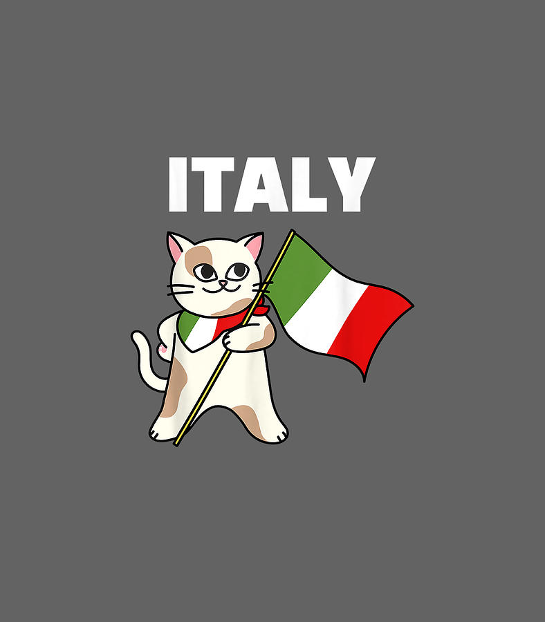 Italy Ca Italian Italia Flag Cute Kitten christmas Digital Art by Oso ...