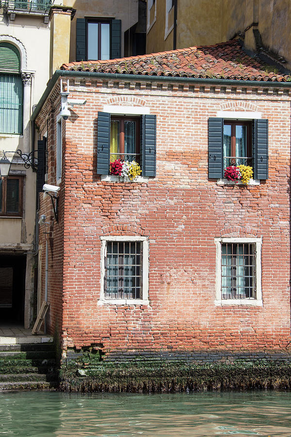 Italy Canal with Flowers on Balcony  Photograph by John McGraw
