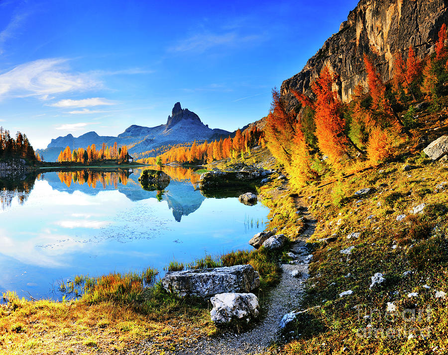 Italy, Dolomites and Lake Photograph by Luca Da Ros - eStock Photo