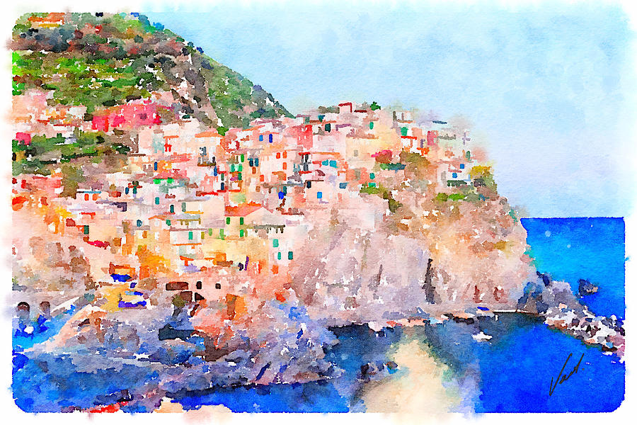 Italy - original watercolor by Vart. Painting by Vart