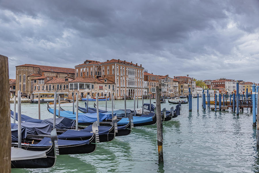  Italy, Venice, Canale Grande, Gondolas Photograph by Maria Heyens
