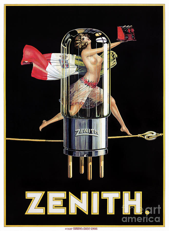 Vintage Drawing - Italy Zenith Vintage Advertising Poster 1926 Restored by Vintage Treasure