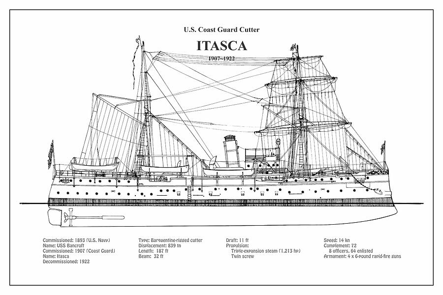 Itasca United States Coast Guard Cutter - BD Digital Art by SP JE Art