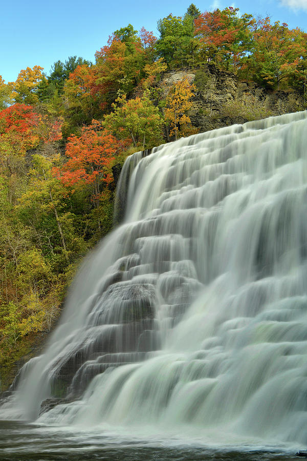 Ithaca Falls Fall Foliage Photograph by Dean Hueber Fine Art America