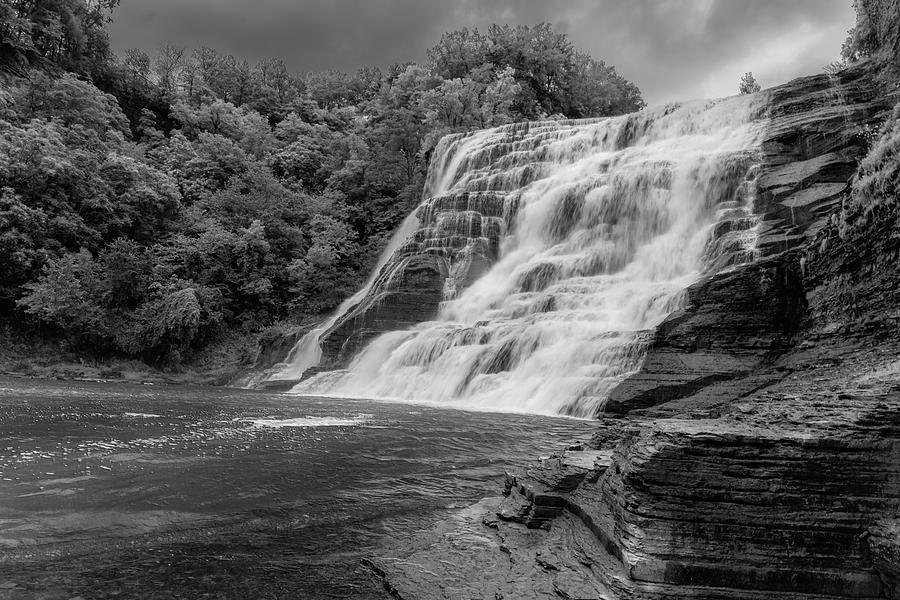 Ithaca Falls in Monochrome Photograph by Dimitry Papkov