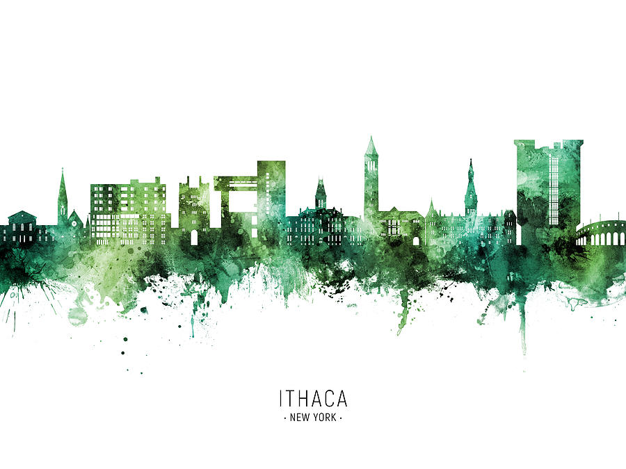 Ithaca New York Skyline #14 Digital Art by Michael Tompsett