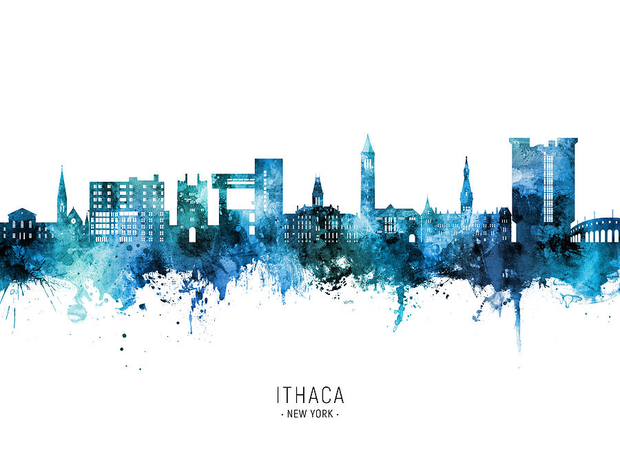 Ithaca New York Skyline #16 Digital Art by Michael Tompsett