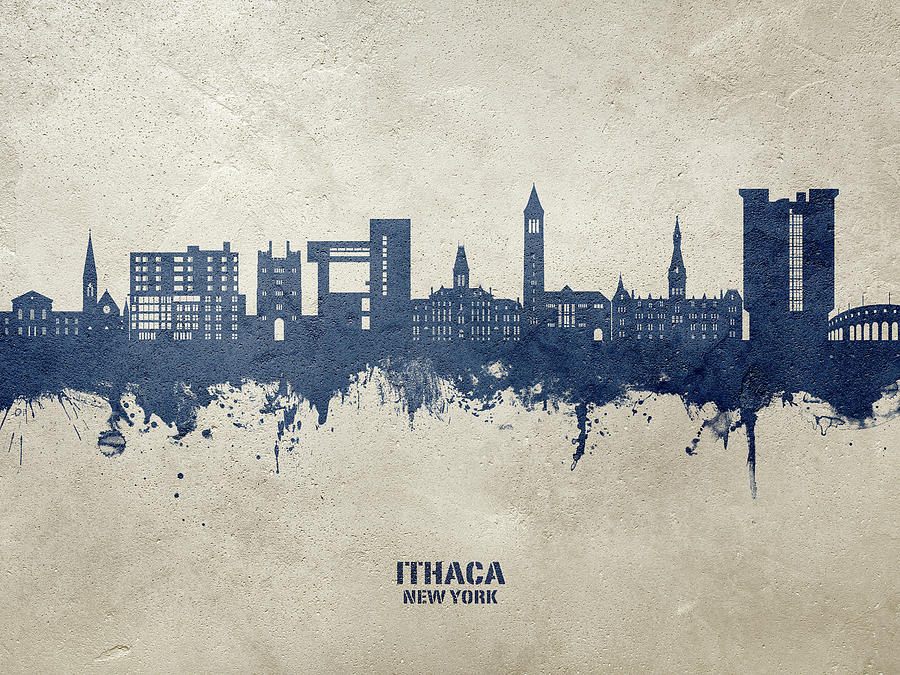 Ithaca New York Skyline #18 Digital Art by Michael Tompsett