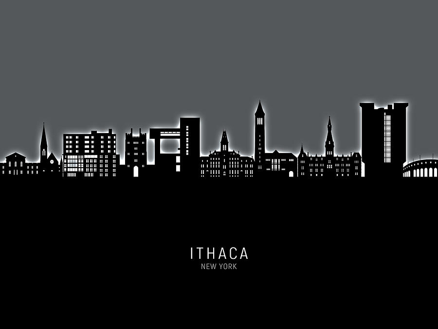 Ithaca New York Skyline #21 Digital Art by Michael Tompsett