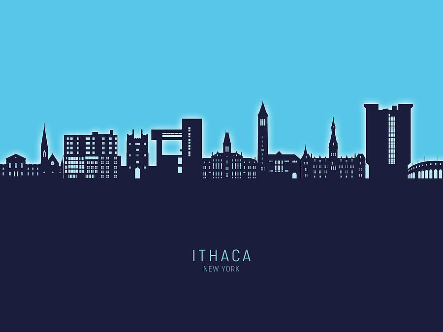 Ithaca New York Skyline #23 Digital Art by Michael Tompsett