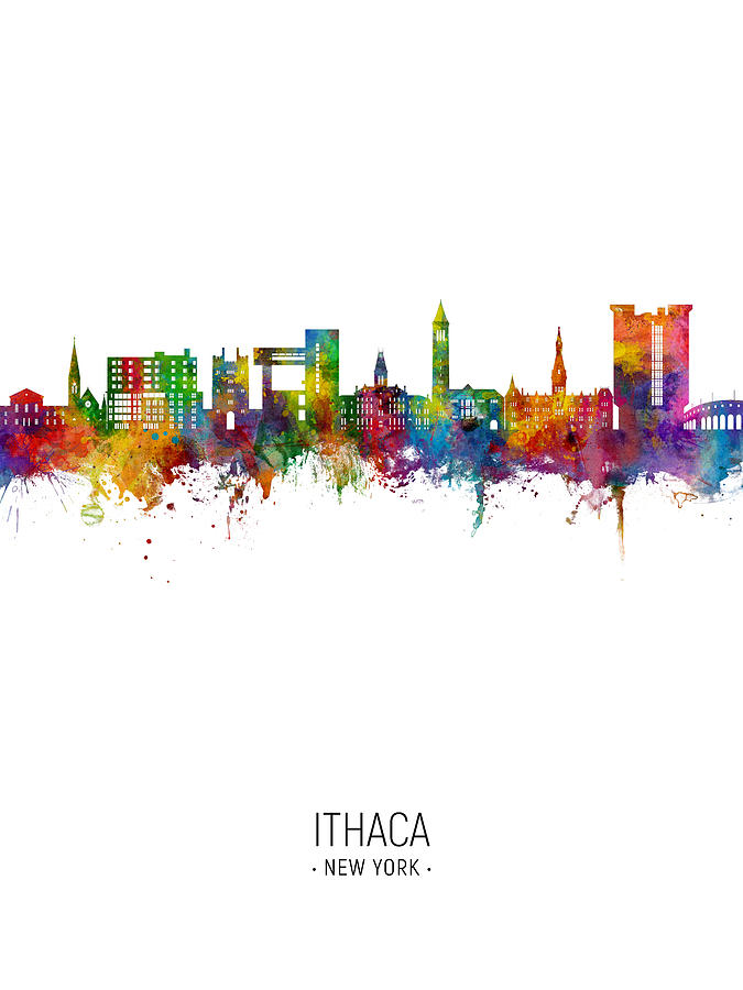Ithaca New York Skyline #29 Digital Art by Michael Tompsett