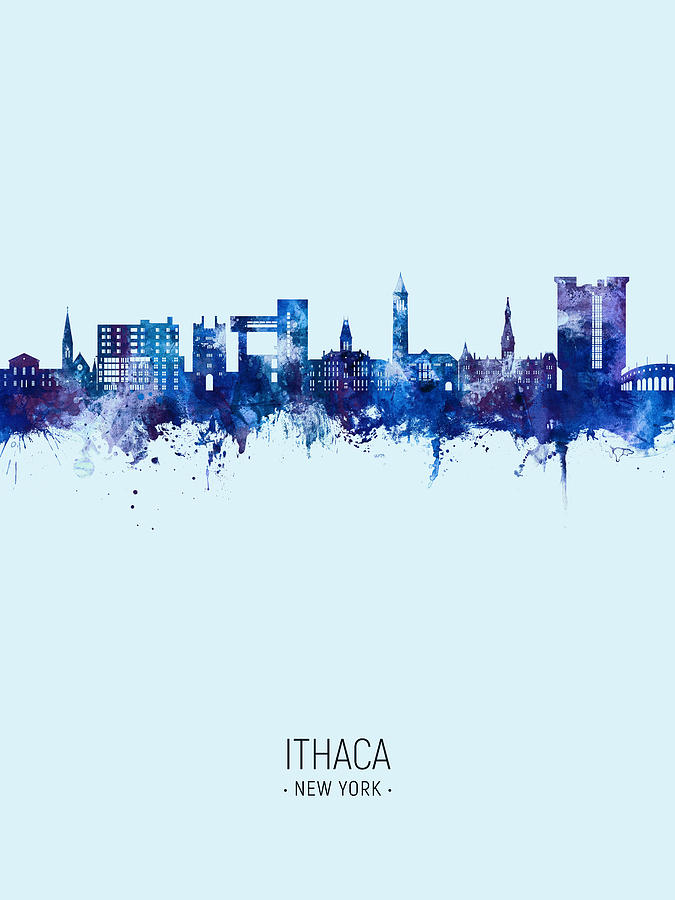 Ithaca New York Skyline #31 Digital Art by Michael Tompsett
