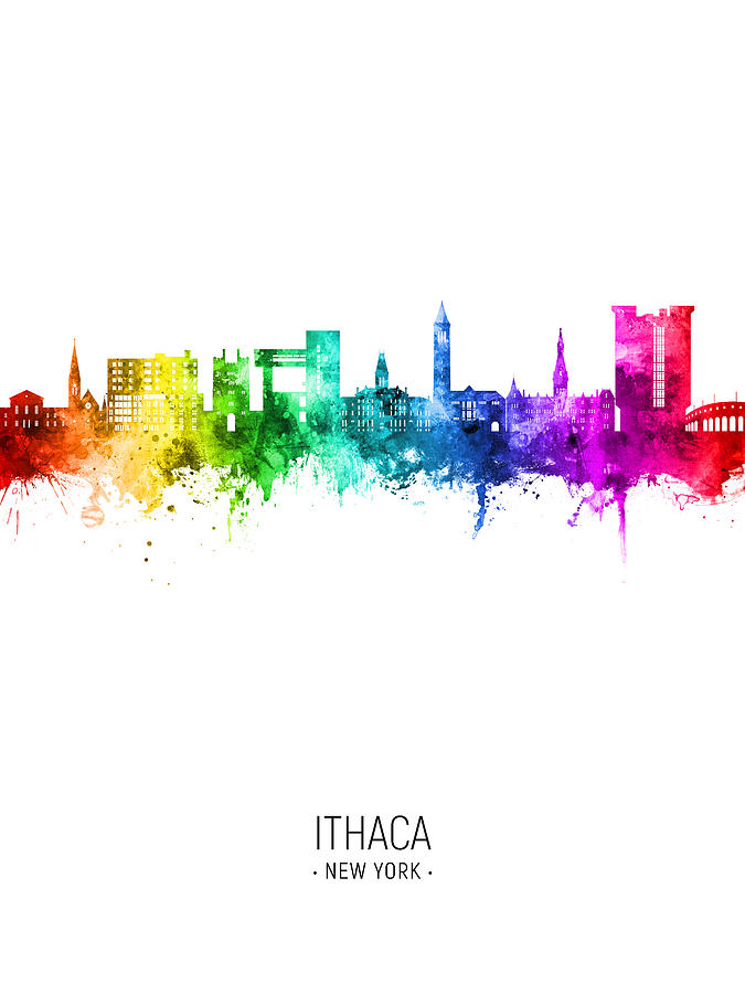 Ithaca New York Skyline #32 Digital Art by Michael Tompsett