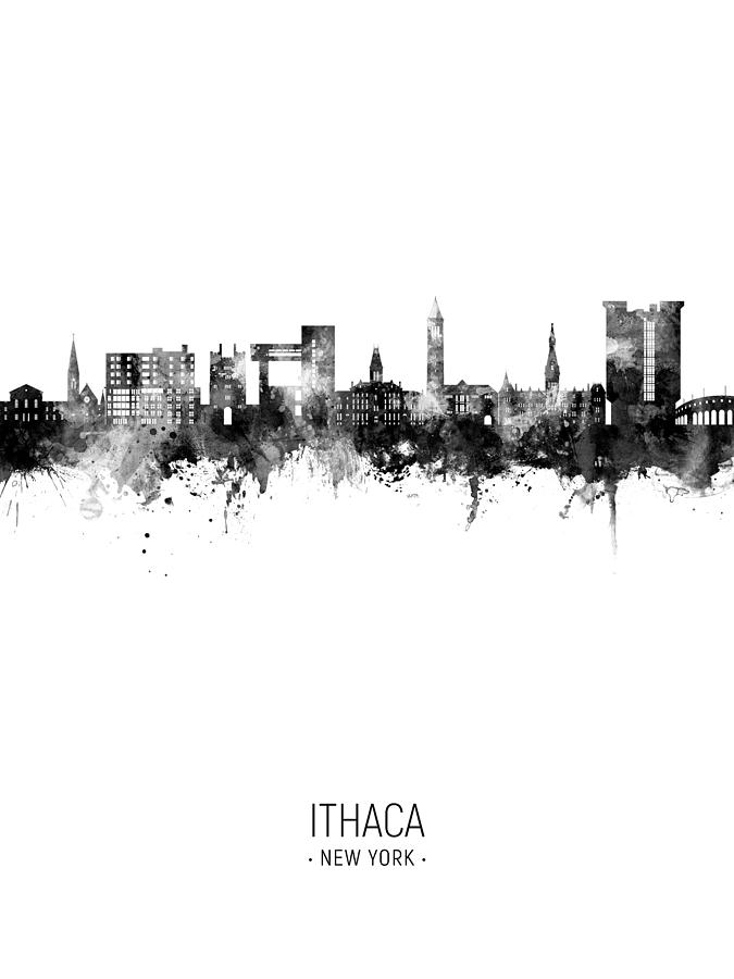 Ithaca New York Skyline #33 Digital Art by Michael Tompsett