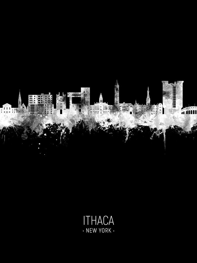 Ithaca New York Skyline #34 Digital Art by Michael Tompsett